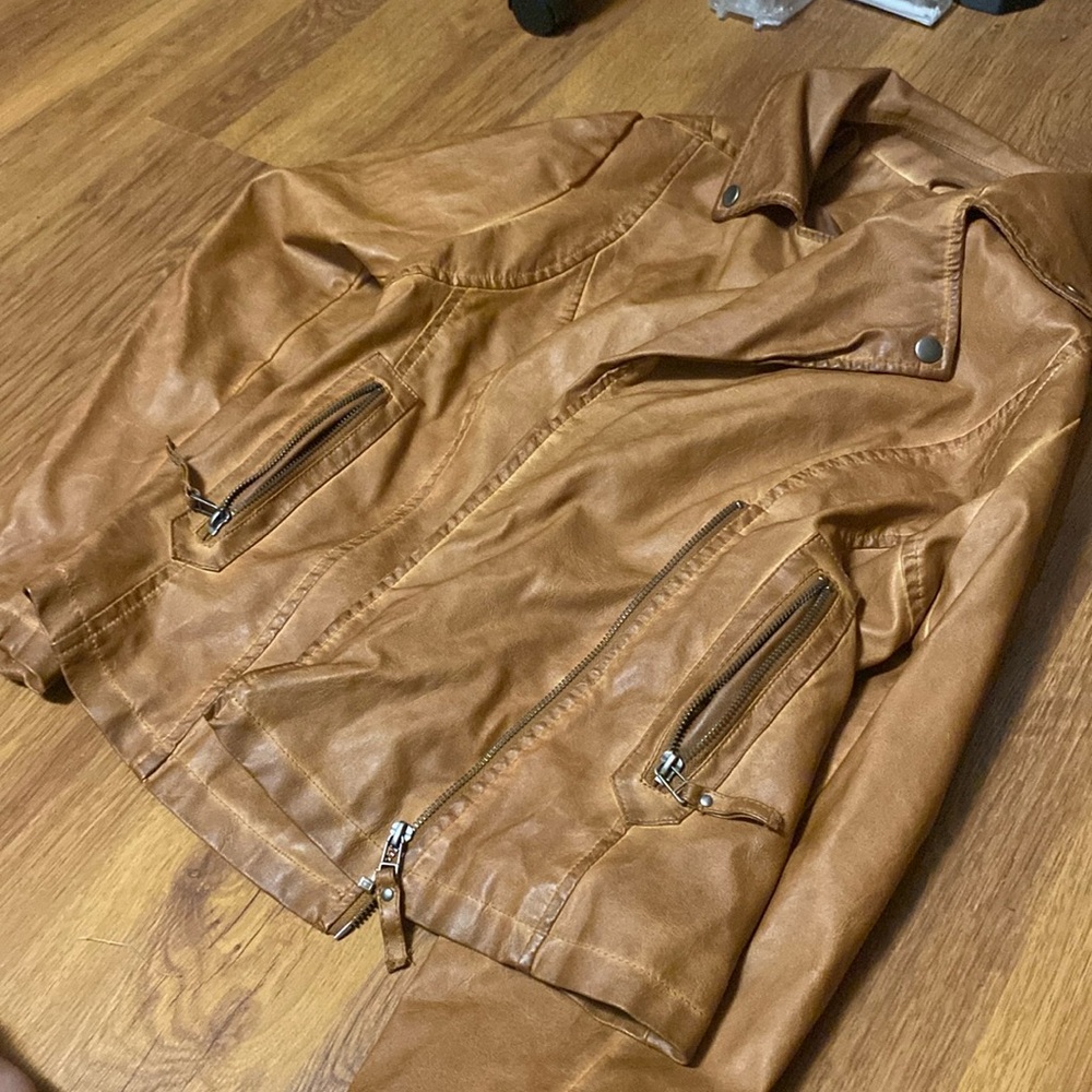 Brown Vegan Leather Max Studio XL Jacket